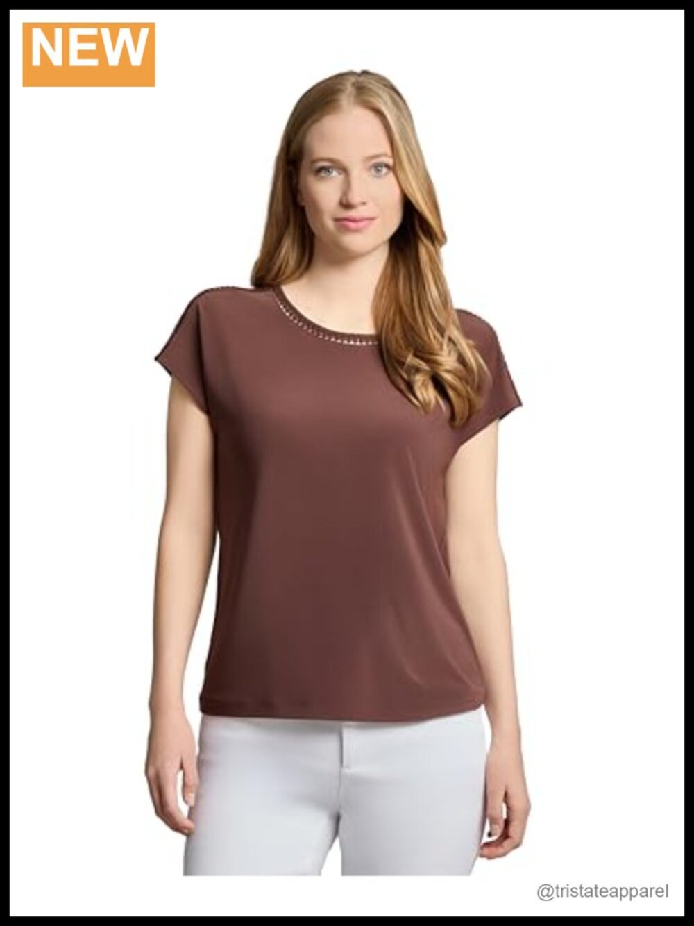 Jones New York Cap Sleeve Jersey Top Blouse Pullover